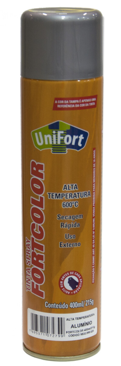 TINTA SPRAY ALUMINIO ALTA TEMP. 400ML/215G FORTCOLOR